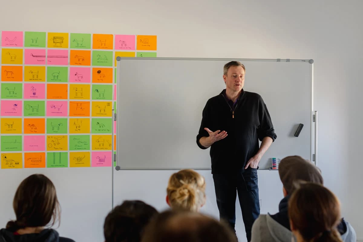 David J. Anderson presenting on Kanban methodology, the discipline of product flow and prioritisation