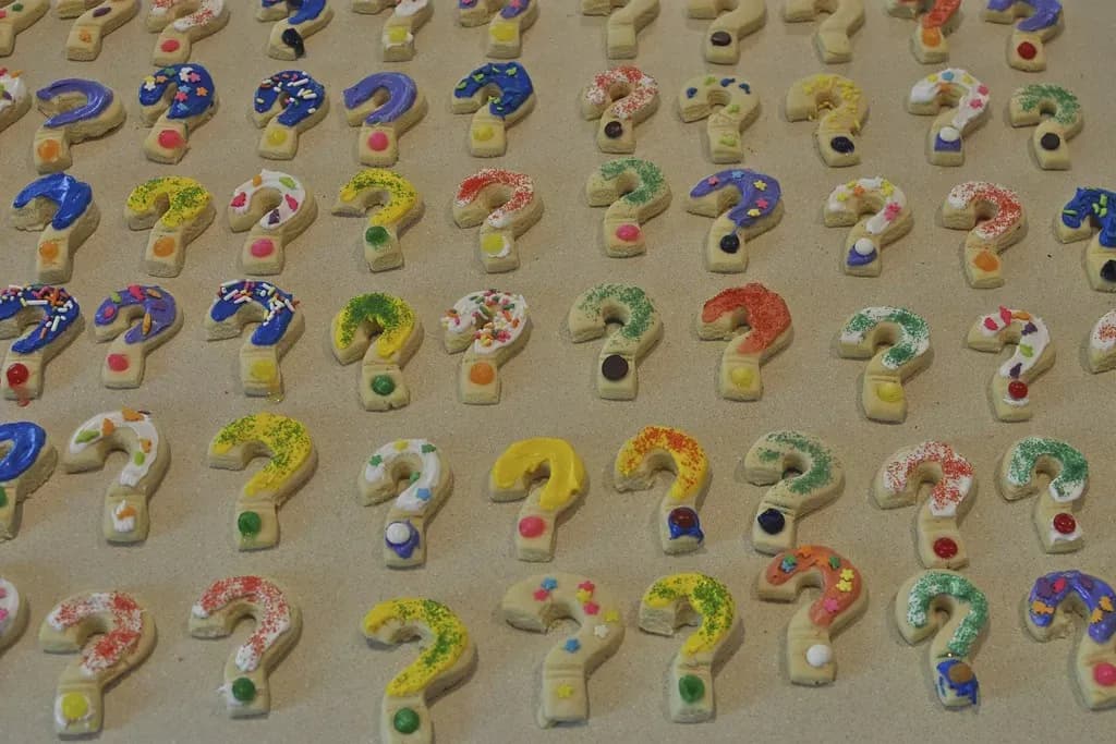 Question mark cookies representing the question of what a fractional CTO is